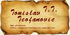 Tomislav Teofanović vizit kartica